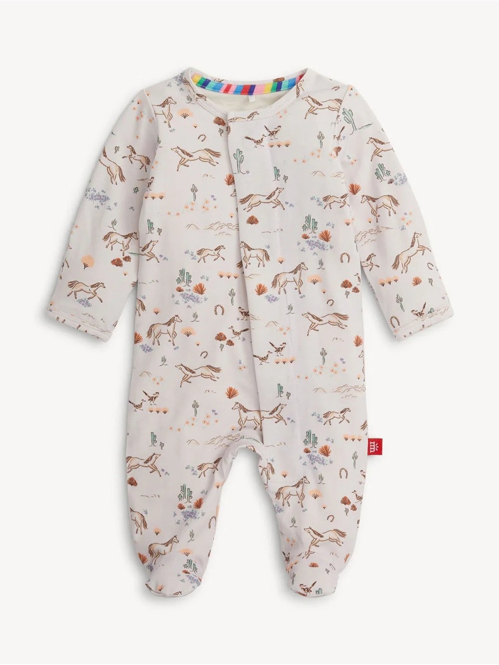 Magnetic Me Born To Run Horses Western Rodeo Footie 0-3 3-6 6-9 months